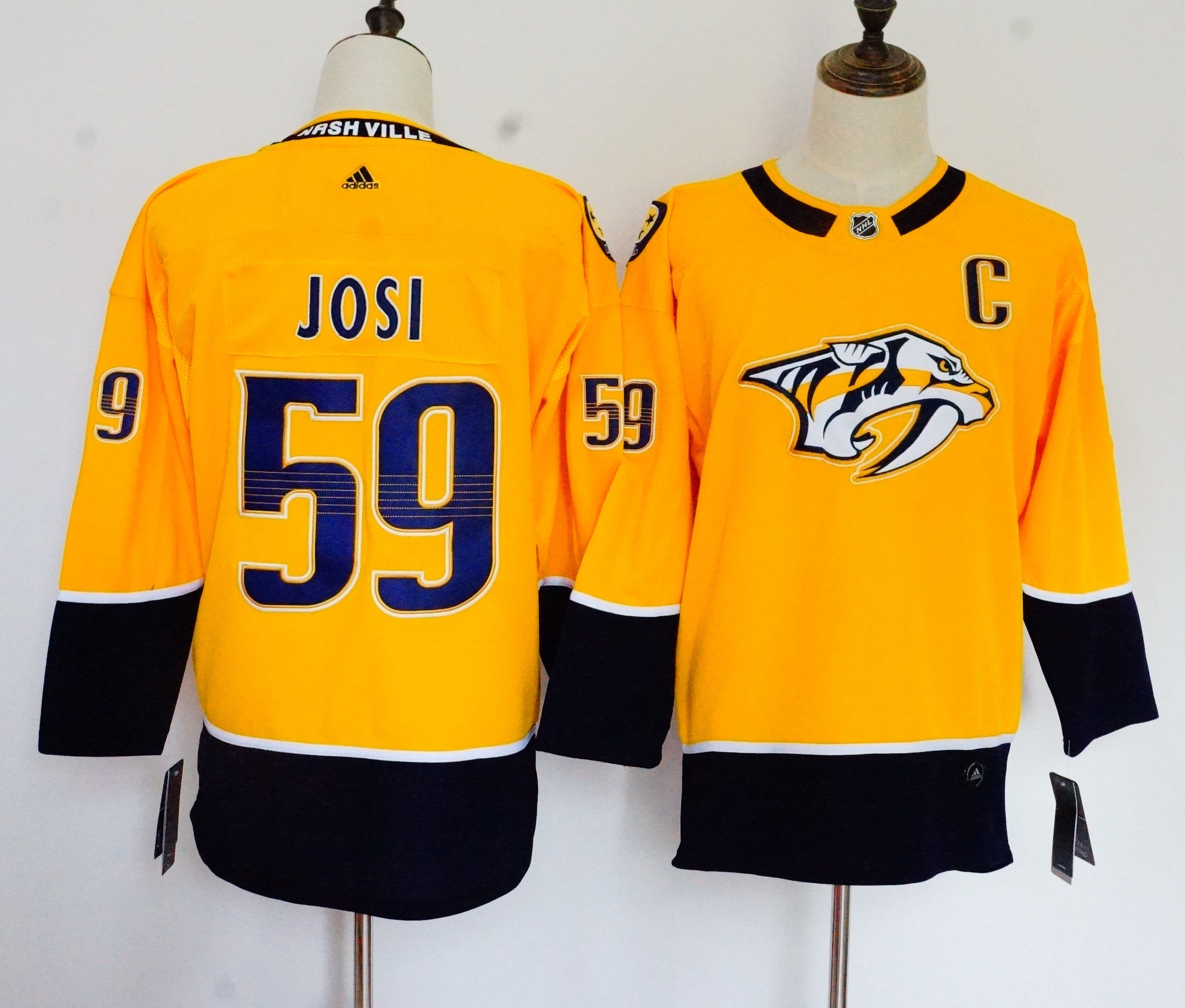 Women Nashville Predators #59 Josi Yellow Hockey Stitched Adidas NHL Jerseys